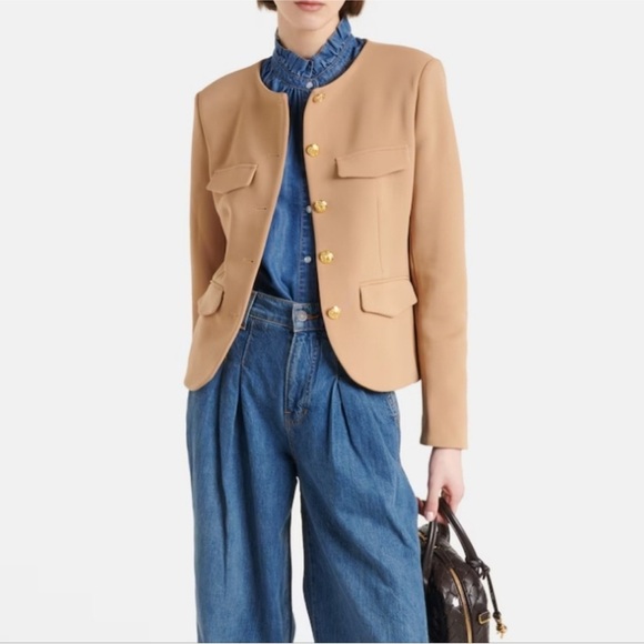 Veronica Beard Kensington knit jacket in latte - Picture 3 of 15